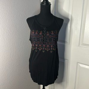Torrid Black Patterned Tank - Size 1/1X